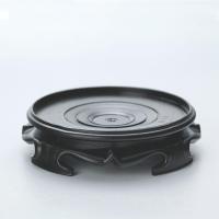 塑料花盆景仿实木花托盘架子香炉摆件多肉圆形小石头花瓶防水底座 A款直径9CM高3.5厘米