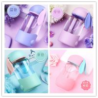 [花茶兔子杯]300ml男女可爱狐狸杯子玻璃水杯韩版带茶隔花茶杯 颜色随机混合发 1个装[带茶隔耳朵可手提]