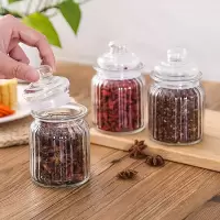 桂皮厨房干辣椒玻璃新款八角收纳盒花椒密封罐玻璃大料瓶子调料收 3只