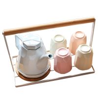 少女心现代家用客厅水杯水具套装 小清新杯子 欧式简约陶瓷冷水壶 马卡龙水具[白]