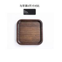 胡桃色茶托盘日式干泡碟圆形北欧蛋糕餐盘木质长方形寿司点心茶盘 重竹托盘正方形20*20cm