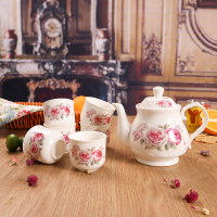 [一壶六杯]家用水具套装陶瓷创意水壶耐高温家用凉水壶茶杯 繁花似锦