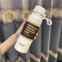 304不锈钢便携保温杯男女款ins高颜值大水杯家用喝水杯子2021新款 650毫升白色带茶隔