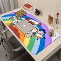 蜡笔小新鼠标垫超大加厚电竞游戏电脑桌垫儿童写字书桌垫防水防滑 小新-彩虹 60x30x0.3厘米