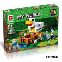 我的世界冰钉冰屋树屋农场神庙瀑布基底男孩拼插兼容乐高积木玩具 937鸡舍