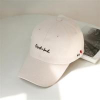 chic港风帽子情侣百搭刺绣爱心棒球帽男女士春夏季鸭舌帽遮阳帽潮 米色 可调节