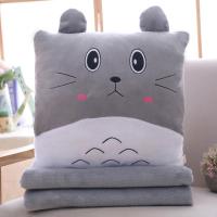 抱枕被子两用女男靠枕折叠毯珊瑚绒汽车靠垫三合一办公室午睡枕头 新款害羞龙喵 暖手抱枕(不含毯子)