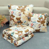 抱枕被子两用汽车靠垫车载枕头被多功能办公室午休空调被沙发靠枕 小熊宝贝 35*35展开80*100cm