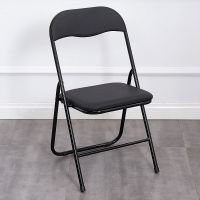 中高折叠椅子35/40cm高成人矮椅家用靠背椅学生学习椅便携椅凳子 黑色皮面-座高39cm