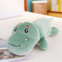 恐龙毛绒玩具趴款鳄鱼抱枕公仔儿童玩具睡觉枕头女孩大布娃娃礼物 绿色微笑款 50厘米颜色表情款式随机发出
