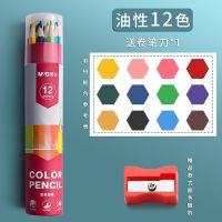 晨光彩色铅笔12/24/36/48/72色油性水溶性彩铅儿童填色绘画笔套装 [油性彩铅] 12色/配卷笔刀