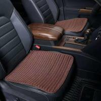 亚麻荞麦壳汽车坐垫四季垫四季通用坐垫椅垫沙发垫单片全车坐垫 咖啡色 单片【不带卡扣】