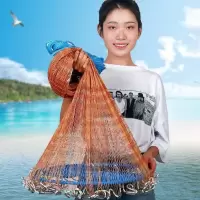 南极人大飞盘撒网手工撒网撒网手抛网老式撒网大飞盘式手抛网新款 高1.5米[直径3.0米] 鱼丝线[儿童练习款]