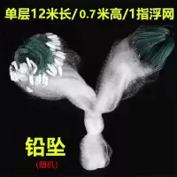 渔网粘网丝网三层沉网单层浮网挂子鱼网捕鱼网鲫鱼鲢鱼白条网沾网 单层12米0.7米高1指浮网