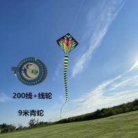 蛇风筝新款长尾30米仿真蛇大型风筝成人风筝线轮长尾飘逸 9米青蛇 仅风筝(无线)