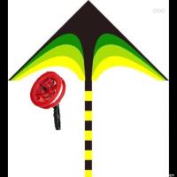 潍坊风筝大草原风筝儿童成人超大长尾高档风筝微风易飞带线轮 1.4米绿色+尾长五米 仅风筝不参与活动