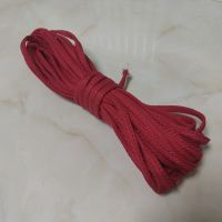 捕鱼撒网专用手绳漂浮手绳尼龙手抛网绳捕鱼网绳彩色漂浮布带绳子 红色1cm宽 7至8米(无任何赠品)