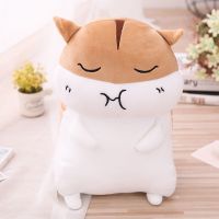 解压仓鼠公仔毛绒玩具可爱抱枕睡觉玩偶儿童闺蜜女生生日礼物靠垫[9月15日发完] 棕色眯眼公仔 40公分---送香包