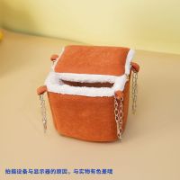 蜜袋鼯保暖方型窝棉窝冬季仓鼠睡房花枝鼠窝睡窝睡袋吊窝吊床用品 橙色 S