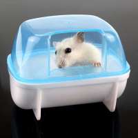 仓鼠外接浴室管道浴沙房仓鼠洗澡用品厕所尿沙洗澡盆仓鼠笼小房子 仓鼠小号浴室 颜色随机 买就送浴沙铲