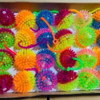 6.5发光足球带哨子带绳闪光球10厘米BB叫发光弹力球儿童玩具批发 6.5双色发光按摩带绳一个