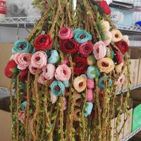 轻体冰丝线钩帽子的线粗空心线粗毛线diy手工编织勾帽子的冰丝线 花环2个价格