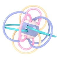 曼哈顿球0-1岁婴儿玩具3-新生儿可咬牙胶摇铃宝宝益智磨牙手抓球 曼哈顿球
