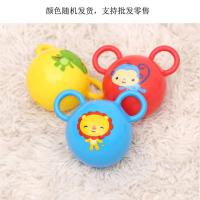 1-3岁4寸摇铃球宝宝玩具球婴儿手抓球充气球小皮球幼儿手摇球玩具 1个带铃铛双耳摇铃球颜色随机