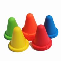 足球训练标志桶篮球训练装备用品步伐练习障碍物器材雪糕筒轮滑桩 橘色10个 8厘米