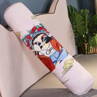 国潮风冰丝圆柱抱枕四季床头靠垫靠枕女生床上睡觉长条枕靠背拆洗 国潮女孩一 全长75厘米[布艺款含内胆拆洗]