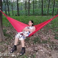 户外吊床单双人冰丝防侧翻室内儿童成人睡觉秋千学生宿舍寝室吊倚 无木棍红冰丝1.3米宽+布袋6米绳