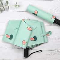 全自动晴雨伞两用小清新折叠太阳伞女学生防晒防紫外线遮阳伞ins 牛油果绿 [手动经典款]