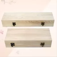 大号翻盖松木盒 特价木盒子 长方形收纳盒木盒 木质包装盒 小号(长32x宽13x高7cm) 无提手