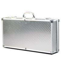 无线话筒收纳箱盒铝合金麦克风空箱子防震保护 手提便携式收纳箱 2手持话筒箱银白色(加长版)