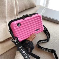 19新款PVC硬壳迷你小箱包化妆旅行洗漱包女潮日韩航空防水收纳包 RB粉色[关注送礼+优先发货]