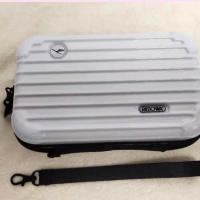 汉莎航空硬壳化妆包洗漱包旅行收纳盒防水包防爆眼睛盒手机包 白色 小号18*7*11CM