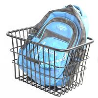 自行车后置车筐电动车加大后用书包篮山地车载宠物前车娄折叠车筐 黑色车筐加后用配件