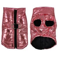 大码衣服防水大型犬背心夹克秋冬保暖宠物狗衣服马甲泰迪拉布拉多 亮粉色 S[胸围36cm]