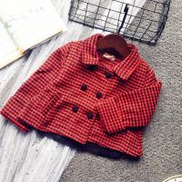 婴儿外出披风披肩斗篷秋冬婴外出加厚女童棉服一岁女宝宝冬装外套 红格子 66 70码0-3个月