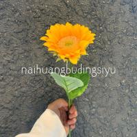 向日葵仿真花束ins摆件野餐塑料花装饰摆件手捧花摄影拍照道具 1支向日葵 包含牛皮纸的需要自己包花有教学视频