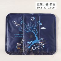 免注水折叠便携透气冰垫坐垫凉垫电脑散热器学生宿舍夏天降温坐垫 7885蓝底小鹿