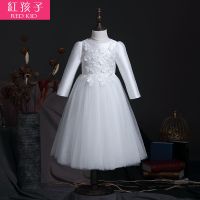 汉服女童唐装仙女裙小学生连衣裙古装儿童礼服公主裙春装旗袍套装 A075白色 110码【建议25-30斤】