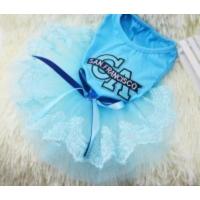 [犬派]春夏新款 狗狗衣服裙子 CA裙子 宠物礼服 用品 修改 蓝 XS