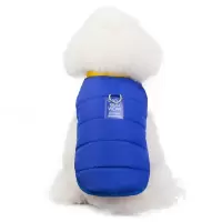 宠物衣服猫咪狗狗衣服秋冬装泰迪狗柯基比熊小型犬冬季保暖棉背心 五色棉背心[威龙马甲01]-宝蓝 S码(建议2.0-3.9