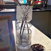 欧式透明玻璃花瓶高档摆件客厅餐厅插花厂家直销一件代发台面 透明 30cm