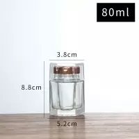 燕窝瓶高档六棱蜂蜜玻璃瓶酱菜瓶透明玻璃密封罐辣子瓶柠檬膏瓶 80ML金盖4只