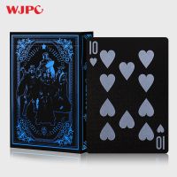 2021年新款WOLF狼牌黑色塑料防水扑克牌创意近景魔术道具花切牌 三国扑克牌