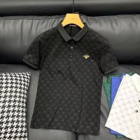 欧货轻奢G字母印花翻领Polo衫男士蜜蜂潮牌修身大码短袖保罗t恤衫 黑色 关注收藏(优先发货) 2XL 145-155
