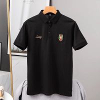 精致蜜蜂刺绣!会呼吸的珠地棉!春夏时尚翻领短袖T恤polo衫男潮 黑色 170-M