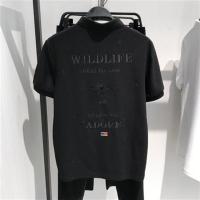 潮牌男装男士夏装精神小伙社会商务休闲保罗衫蜜蜂刺绣短袖Polo衫 黑色翻领 S/165(90-110斤)